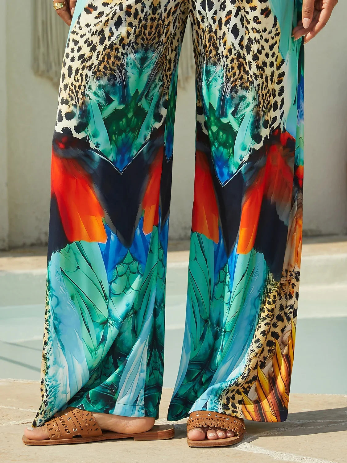 Vintage Jewelry Silky Satin Straight Leg Pants