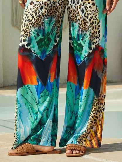 Vintage Jewelry Silky Satin Straight Leg Pants