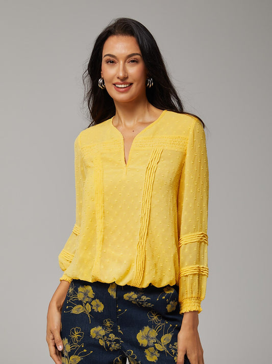 Vacation Polka Dot Flowy Chiffon Top