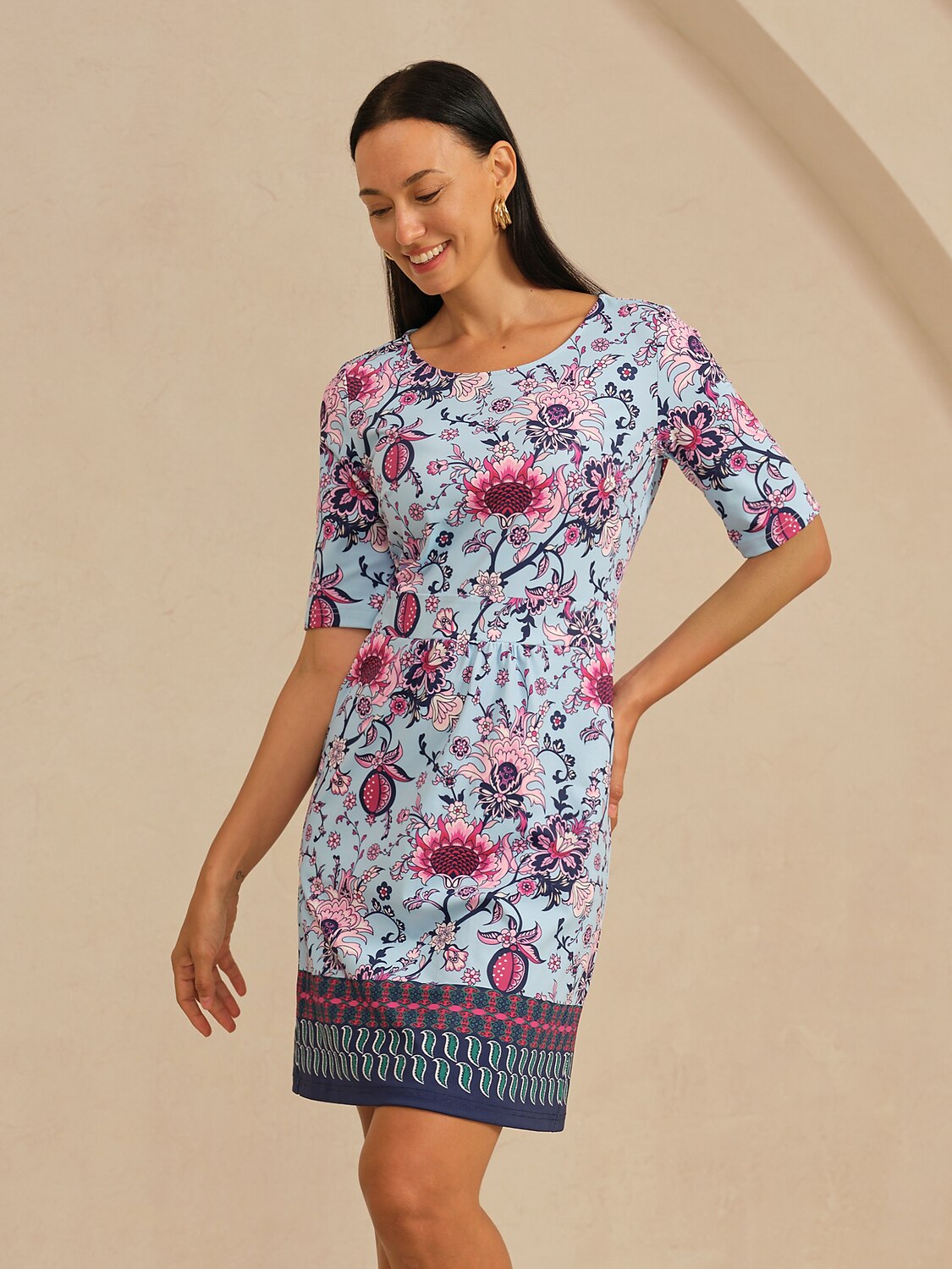 Floral Stretch Vacation Mini Dress