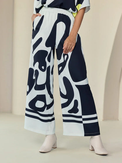 Black Satin Wide Leg Neutral Casual Pants
