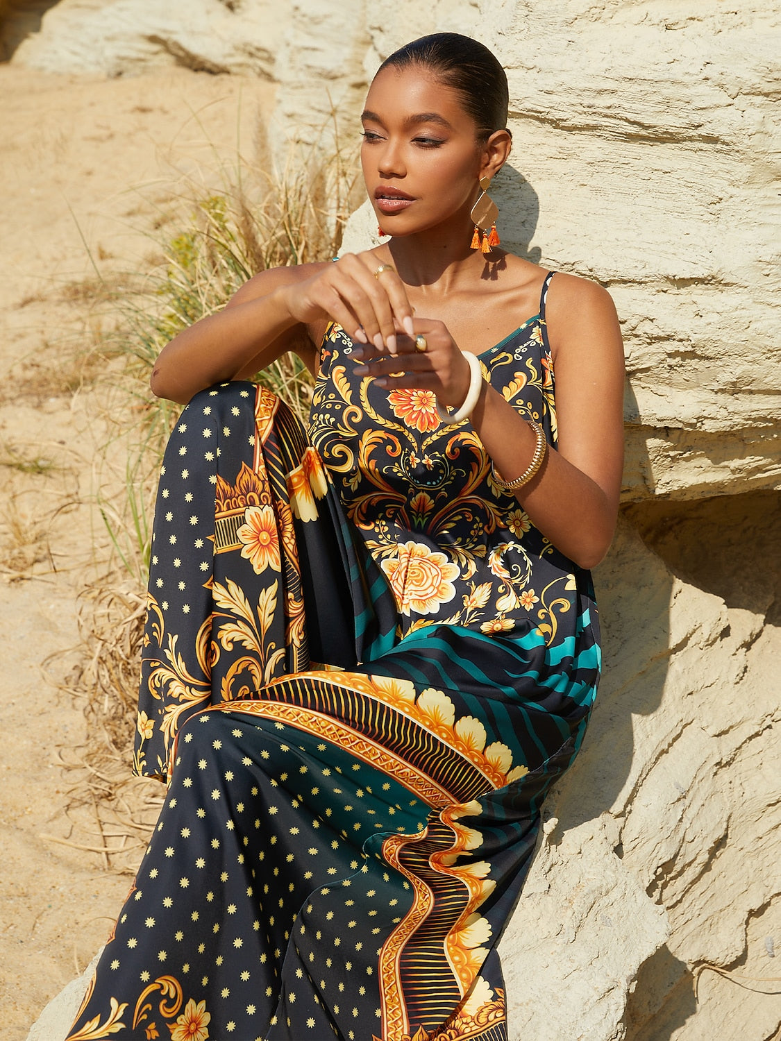 Lady Lionheart Silky Satin Cami Jumpsuit