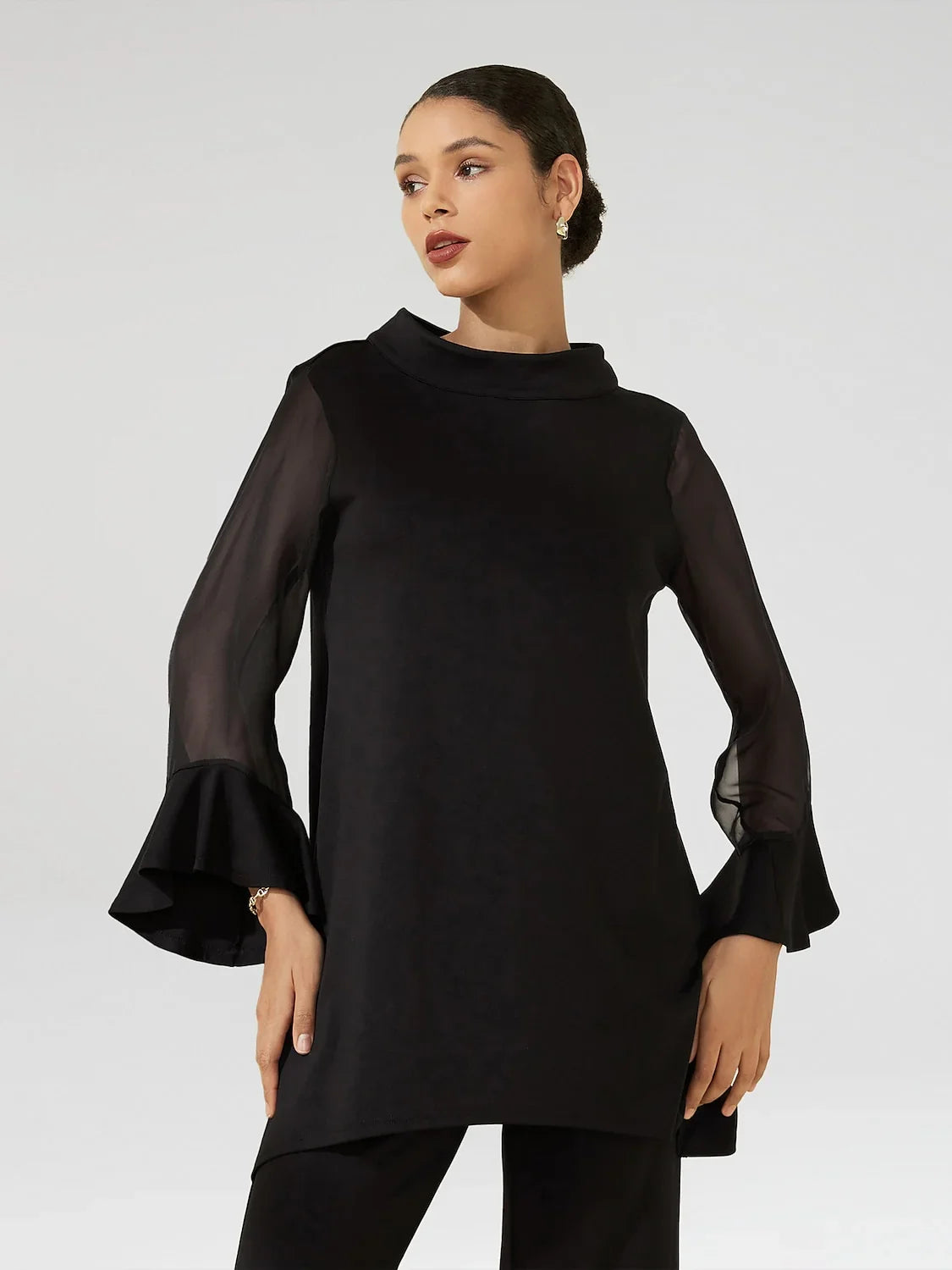 Chiffon Modal Slim Fit Sheer Lightweight Breathable Blouse