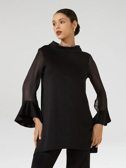 Chiffon Modal Slim Fit Sheer Lightweight Breathable Blouse