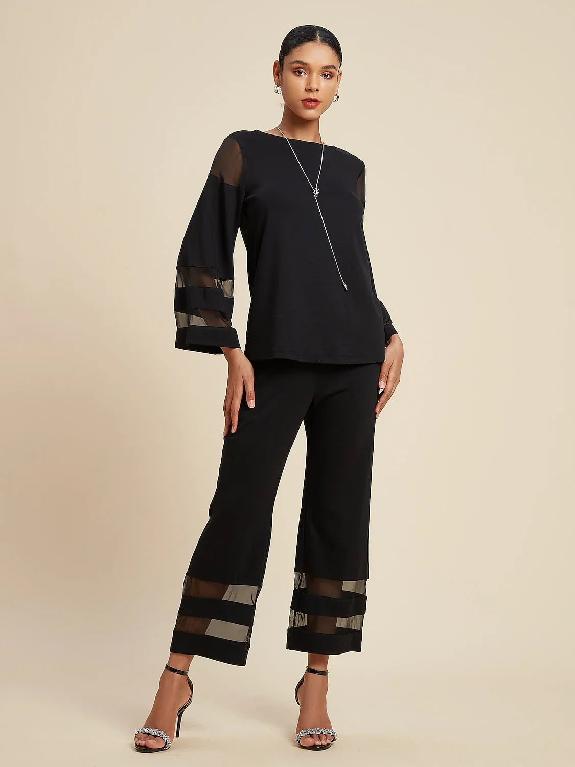 Pantalon ample en mousseline de modal longueur cheville avec poches