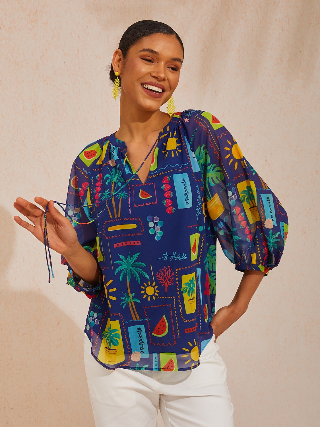 Dschungel Wilde Party Chiffon Top