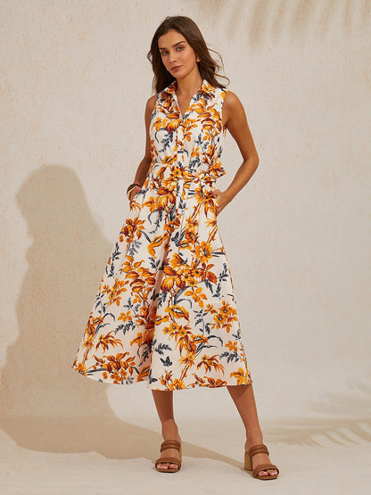 Amber Flora Muse Linen Look Maxi Dress