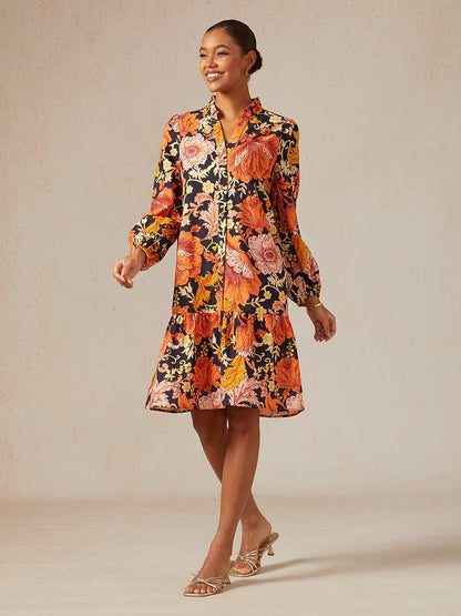 Sienna Garden Linen Look Midi Dress