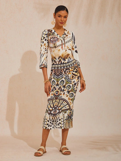 Blush&Beast Abstract Pink Paisley Stretchy Dress