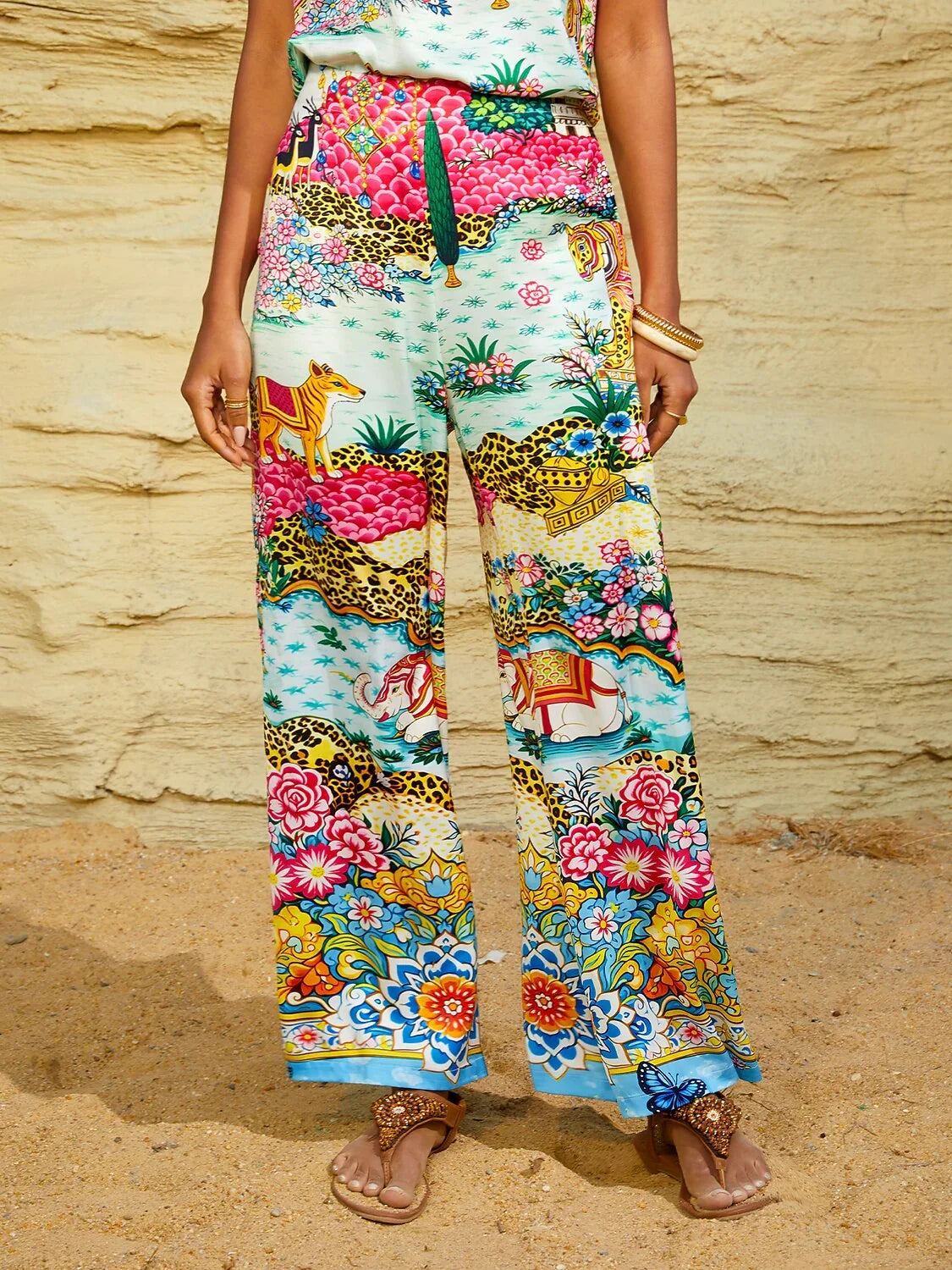 Dream Village Silky Satin Vintage Pants