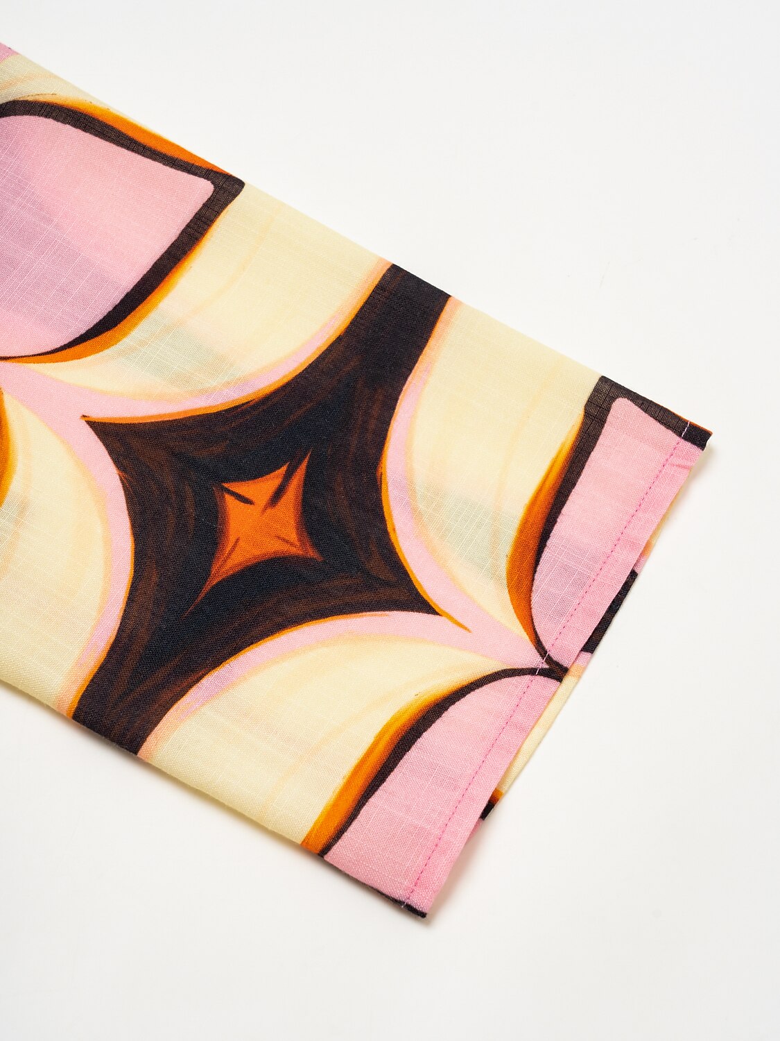 Geometric Print Notched Collar Maxi Dress