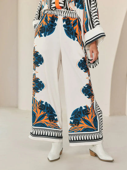 Satin Wide Leg Maxi Loose Bohemian Pants