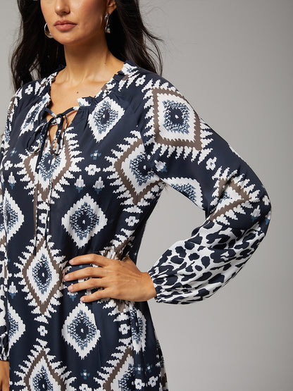 Boho Abstract Animal Print Maxi Dress