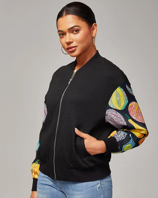 Casual Patchwork Pumpkin Print Jacket
