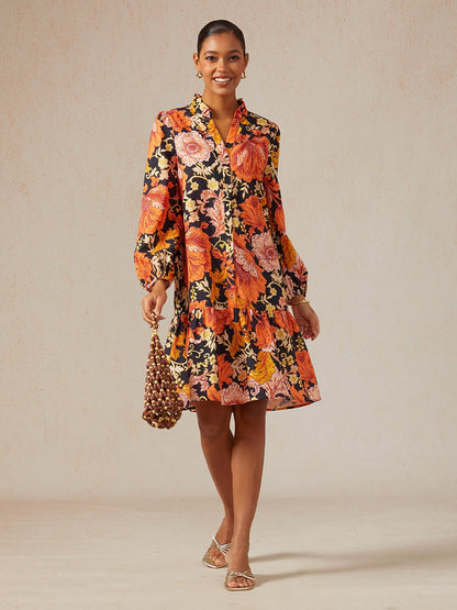 Sienna Garden Linen Look Midi Dress