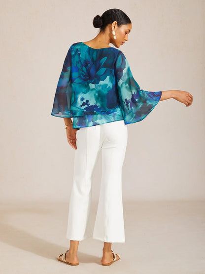 Jungle Butterfly Flowy Chiffon Top