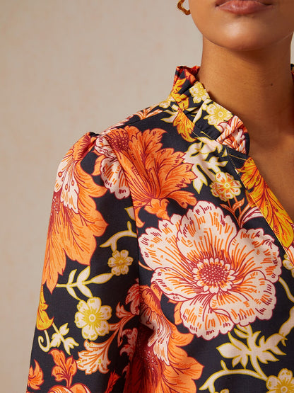 Sienna Garden Linen Look Midi Dress