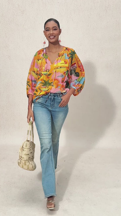 Sommerflucht Leichter Chiffon-Blumentop