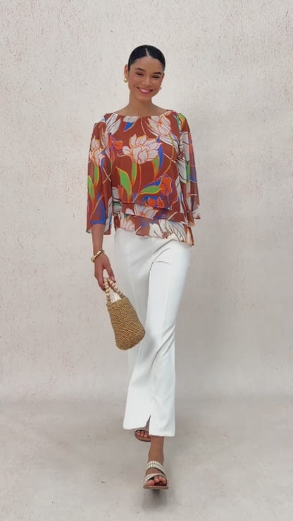 Desert Orchid Layered Chiffon Blouse