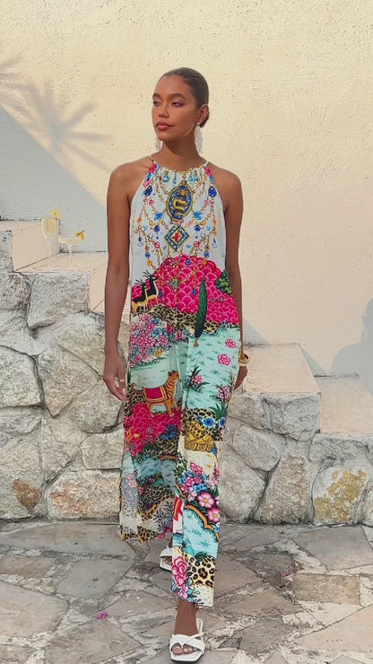 Dream Village Silky Satin Vintage Maxi Dress