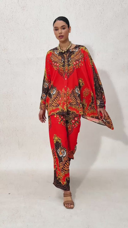 Chemise ample en mousseline Scarlet Tigress à manches dolman