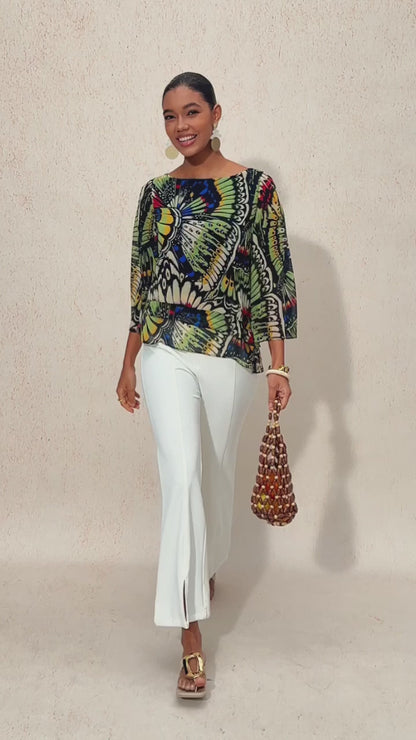 Jungle Butterfly Flowy Chiffon Top