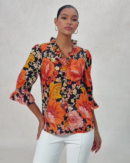 Sienna Garden Linen Look Blouse