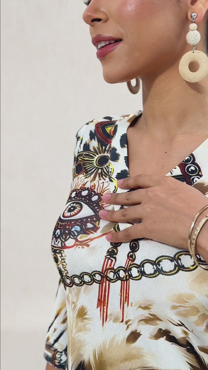 Vintage Leopard Jewelry High-Stretch Maxi Dress