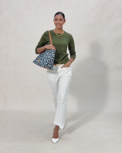 Modal Core Spun Yarn Crewneck Sweater