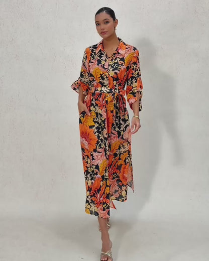 Sienna Garden Linen Look Shirt Dress