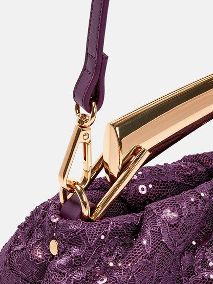 Jacquard Satin Sequin Frame Bag