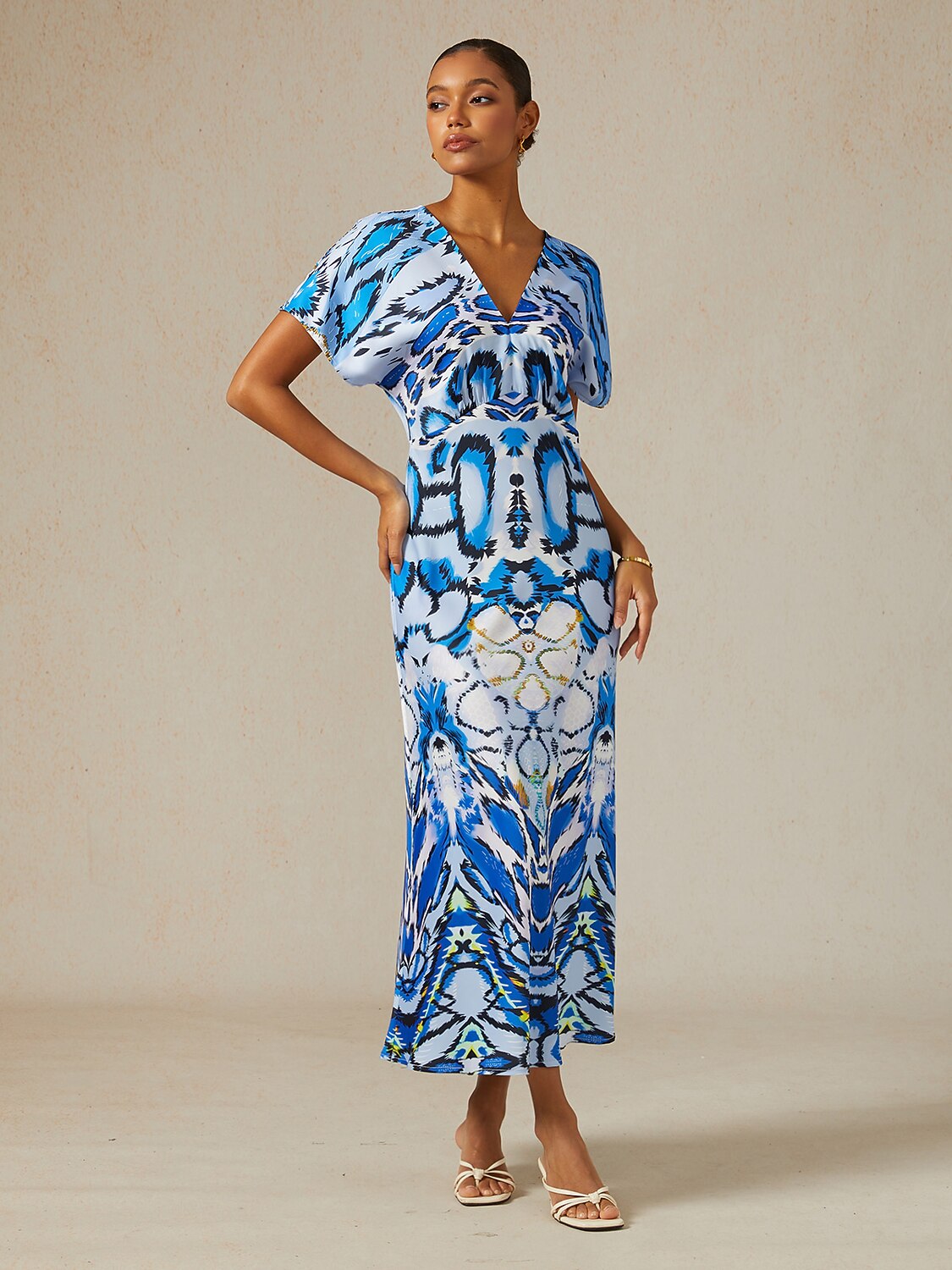 Land of Wonder Silky Satin Maxi Dress