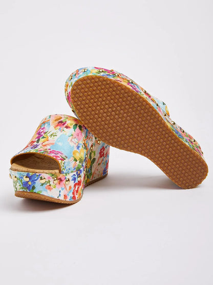 Holiday Citrus Garden Canvas High Heel Mule