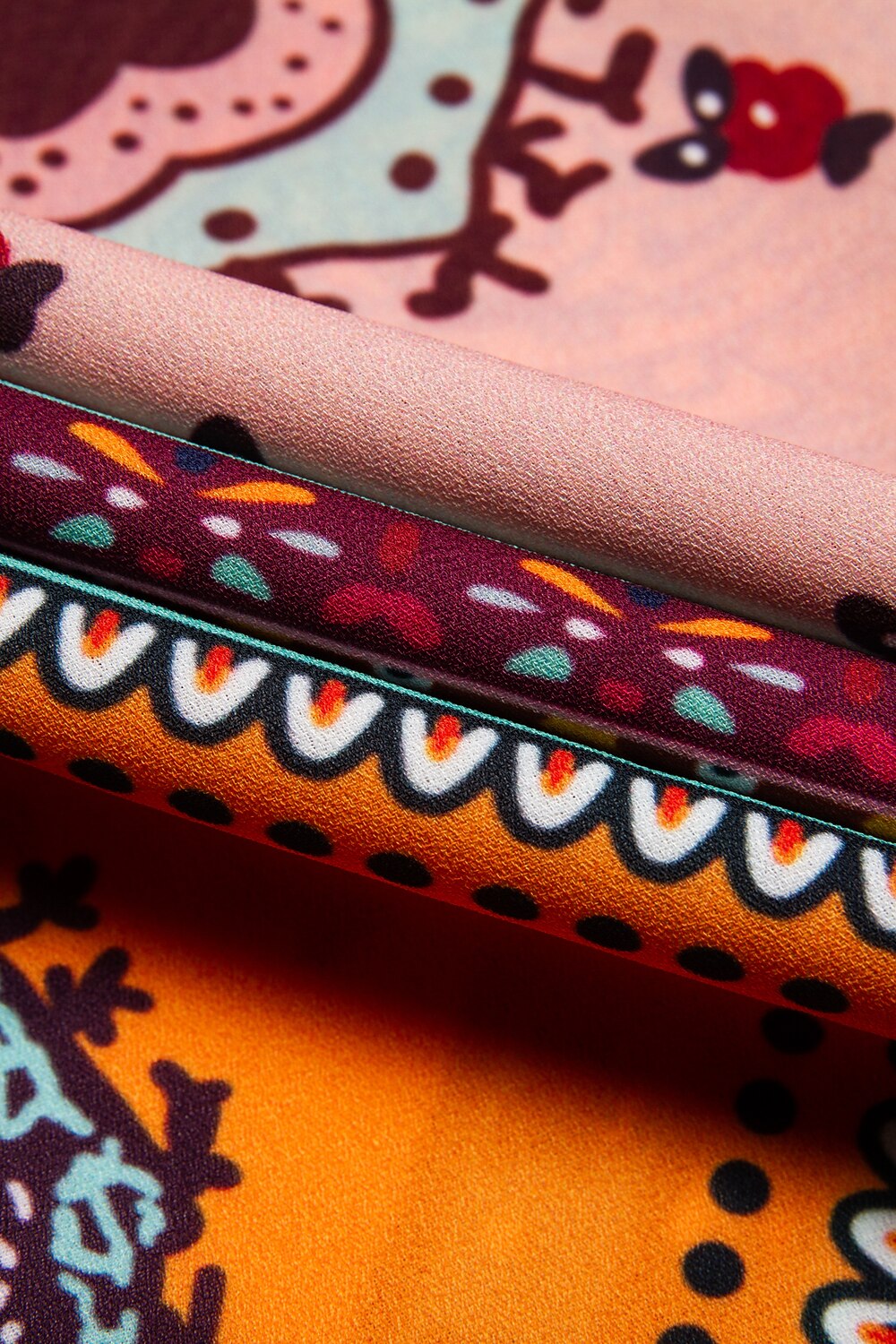 Folk Print V Neck Maxi Chiffon Dress