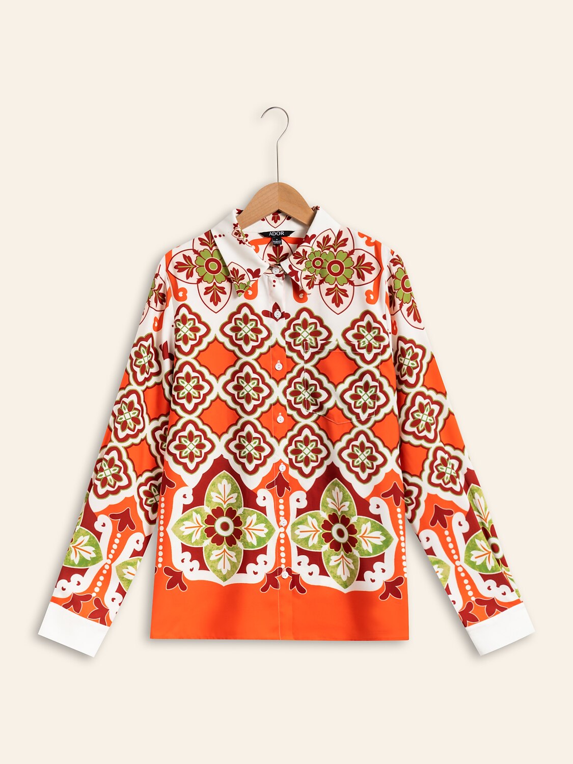 Satin Bohemia Casual Long Sleeve Shirt