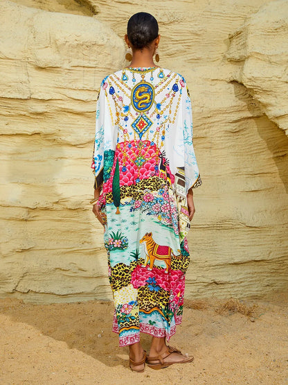Dream Village Flowy Chiffon Batwing Sleeve Kaftan