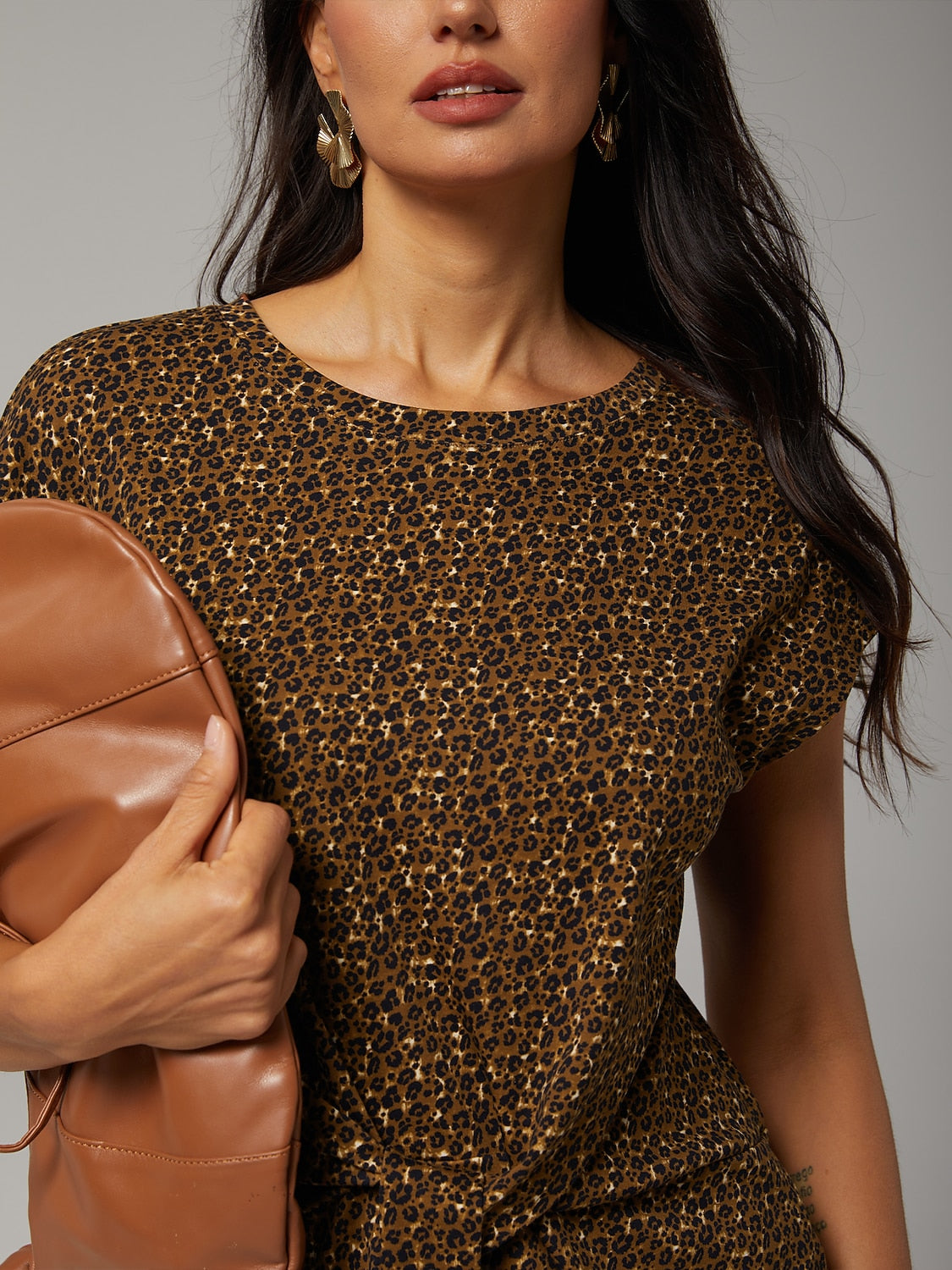 Haut à imprimé léopard 100 % coton avec design torsadé pour les vacances