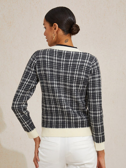Paris Noir Knit Arctic Fleece Chic Knit Cardigan