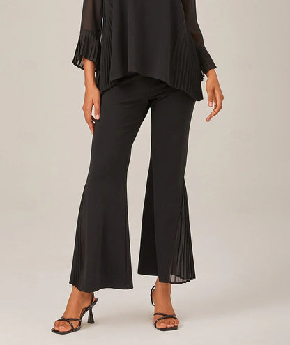 Stylish Pleated Contrast Tencel Pants