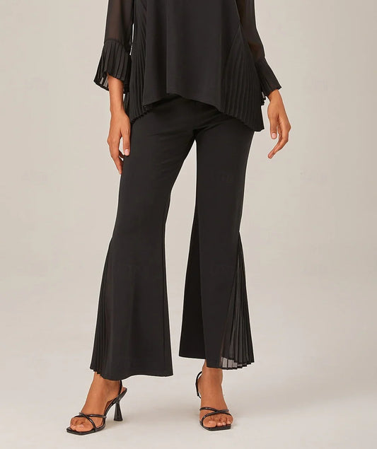 Stylish Pleated Contrast Tencel Pants
