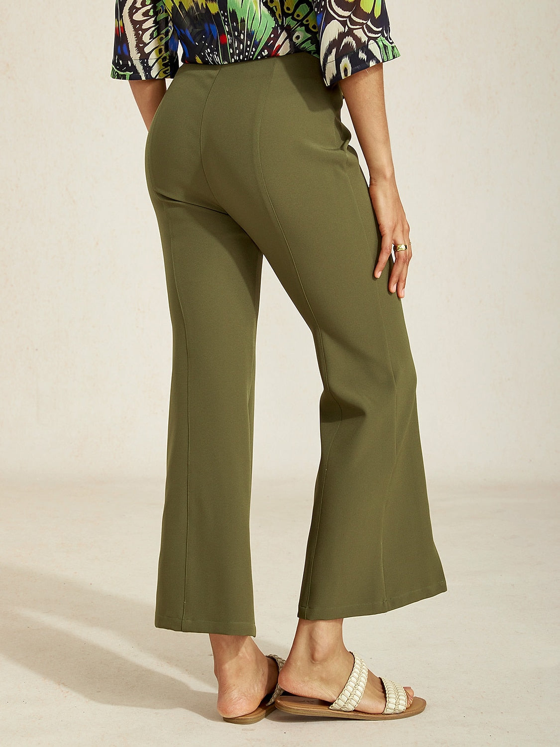 Elegant Slight Stretch Cropped Flared Pants