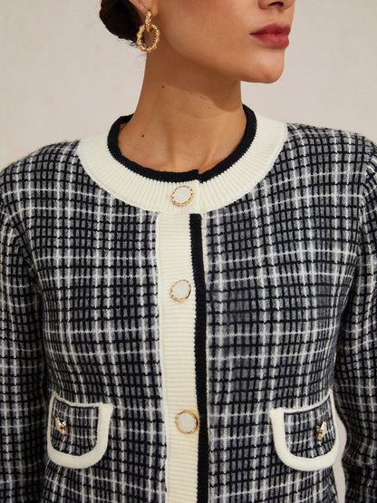 Paris Noir Knit Arctic Fleece Chic Knit Cardigan