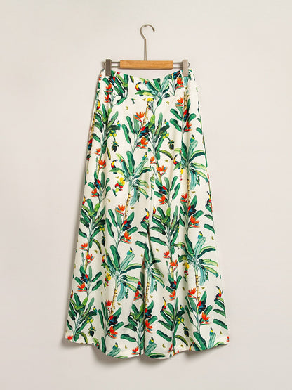 Satin Wide Leg Vacation Full Length Pants