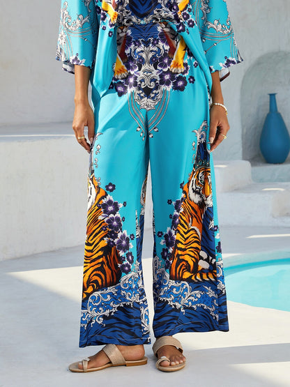 Vintage Jewelry Silky Satin Straight Leg Pants
