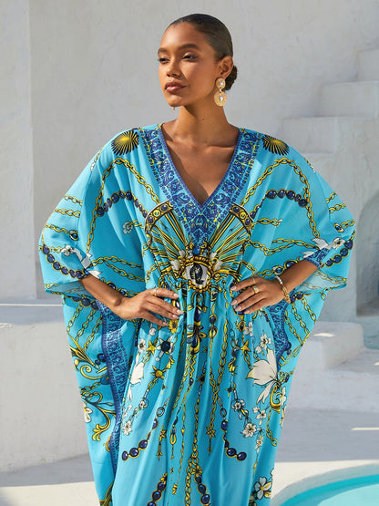 Vintage Jewelry Chiffon Vacation Kaftan