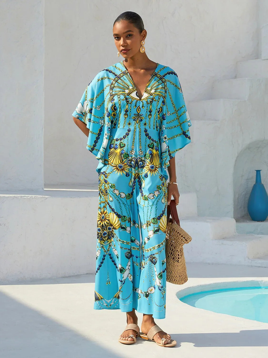 Vintage Jewelry Silky Satin Jumpsuit