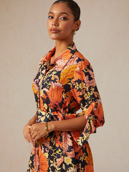 Sienna Garden Linen Look Shirt Dress