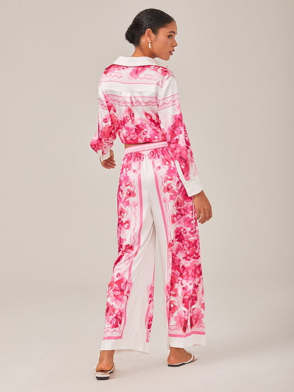 Printed High-Waisted Casual Pants