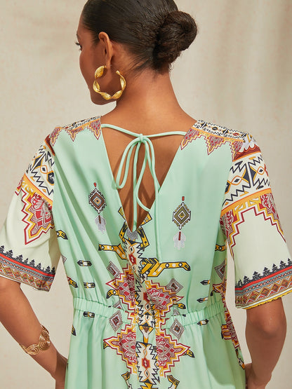 Santorini Summer Silky Satin Mini Dress