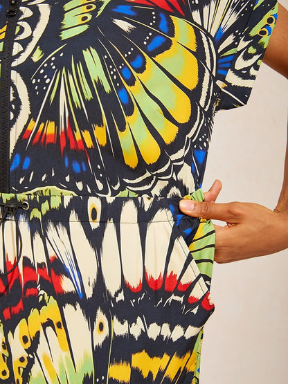 Jungle Butterfly Slight Stretch Short Dress
